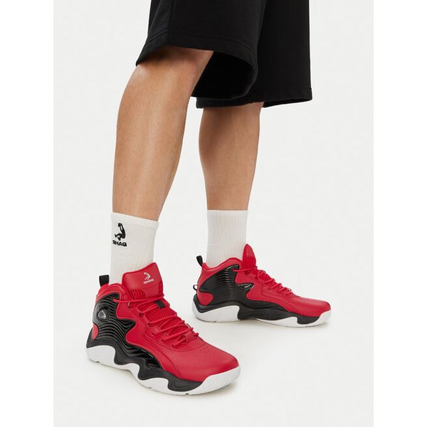 Buty do koszykówki SHAQ. Czerwone buty sportowe męskie Shaq, bez wzorów, bez zapięcia, do koszykówki. Za 314.99 zł.