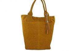 Shopper bag skórzany BARBERINI'S c. żółty 375/8-43. Żółte shopperki damskie Barberinis, bez wzorów, ze skóry, zamszowe, bez dodatków. Za 199.99 zł.