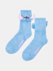 Skarpetki z elementami 3D Stitch - błękitny. Niebieskie skarpetki damskie Sinsay, bez wzorów. Za 12.99 zł.