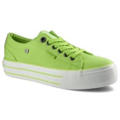 Zielone Trampki Big Star Buty Damskie Półbuty. Zielone półbuty damskie BIG STAR, bez wzorów, z dresówki, retro, bez obcasa, na platformie, bez zapięcia. Za 95.50 zł.