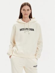 Tommy Hilfiger Bluza Monotype Flock WW0WW41236 Écru Relaxed Fit. Bluzy damskie Tommy Hilfiger, xl, bez wzorów, z bawełny, bez ramiączek, bez kaptura. Za 519.99 zł.