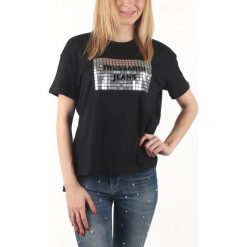 Trussardi Jeans Koszulka Czarny. Czarne bluzki damskie TRUSSARDI JEANS, s, bez wzorów, z bawełny, bez kołnierzyka, bez ramiączek. Za 292.95 zł.