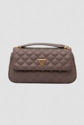 GUESS Torebka w kolorze taupe Giully. Brązowe listonoszki damskie Guess, z aplikacjami, bez dodatków. W wyprzedaży za 499.99 zł.