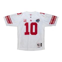 Koszulka Nfl New York Giants Eli Manning. Białe bluzki damskie Mitchell & Ness, bez wzorów, sportowe, bez kołnierzyka, bez ramiączek. Za 1,289.50 zł.