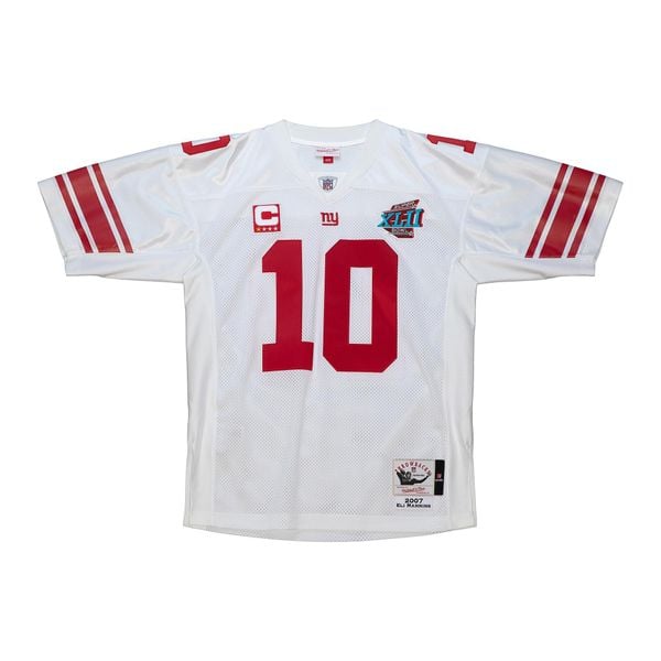 Koszulka Nfl New York Giants Eli Manning. Białe bluzki damskie Mitchell & Ness, bez wzorów, sportowe, bez kołnierzyka, bez ramiączek. Za 1,289.50 zł.