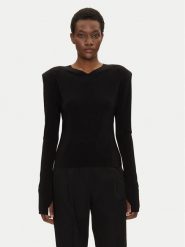 NORMA KAMALI Bluzka KK4246PLF32001 Czarny Regular Fit. Czarne bluzki damskie Norma Kamali, s, bez wzorów, z syntetyku, bez kołnierzyka, bez ramiączek. Za 469.99 zł.