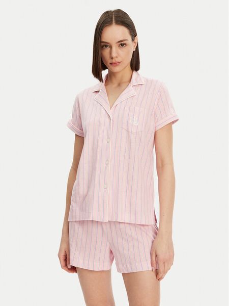 LAUREN RALPH LAUREN Piżama ILN12421 Różowy Regular Fit. Czerwone piżamy damskie Lauren Ralph Lauren, bez wzorów, z wiskozy, bez ramiączek. Za 259.99 zł.