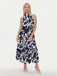 Morgan Sukienka letnia 242-RPLUM.F Granatowy Regular Fit. Niebieskie sukienki damskie Morgan, na lato, bez wzorów, z syntetyku, bez kołnierzyka, bez ramiączek. Za 269.99 zł.