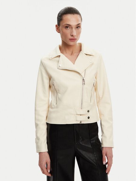 Rinascimento Kurtka z imitacji skóry CFC0119619003 Écru Regular Fit. Kurtki damskie Rinascimento, l, bez wzorów, ze skóry, bez kaptura. Za 219.99 zł.