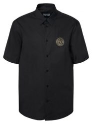 Versace Jeans Couture Koszula 80GALCS0 CNY17 Czarny Regular Fit. Czarne koszule męskie Versace Jeans Couture, m, bez wzorów, z bawełny, bez kołnierzyka, bez ramiączek. Za 829.99 zł.