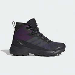 Buty trekkingowe Terrex Skychaser AX5 Mid GORE-TEX CLIMAWARM+. Fioletowe obuwie trekkingowe damskie Adidas, z gore-texu, bez zapięcia. Za 699.00 zł.