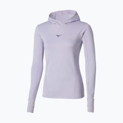 Bluza do biegania damska Mizuno Active Warm Hooded. Niebieskie bluzy damskie Mizuno, l, bez wzorów, z elastanu, bez ramiączek, bez kaptura. Za 139.99 zł.