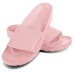 Klapki basenowe unisex Aqua Speed Oslo. Czerwone klapki damskie Aqua-Speed, bez wzorów, sportowe, bez obcasa, bez zapięcia. Za 59.99 zł.