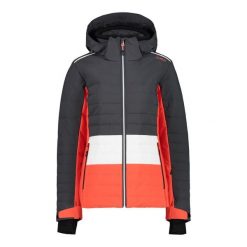 Damska kurtka narciarska softshell CMP. Czarne kurtki sportowe damskie CMP, na zimę, bez wzorów, z softshellu, bez ramiączek, bez kaptura, narciarskie. Za 733.90 zł.