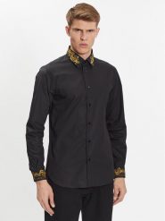 Versace Jeans Couture Koszula 74GAL2SB Czarny Regular Fit. Czarne koszule męskie Versace Jeans Couture, m, bez wzorów, z bawełny, bez kołnierzyka, bez ramiączek. Za 1,219.00 zł.