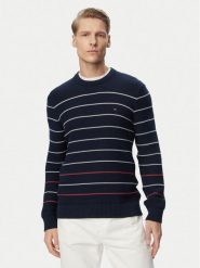 Tommy Jeans Sweter DM0DM23384 Granatowy Slim Fit. Niebieskie swetry męskie Tommy Jeans, m, bez wzorów, z bawełny, bez kołnierzyka, bez ramiączek. Za 449.99 zł.