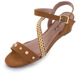 Glemo Tamiko damskie sandały letnie 36 - bark brąz. Żółte sandały damskie ZIKKO, bez wzorów, bez obcasa, bez zapięcia. Za 150.99 zł.