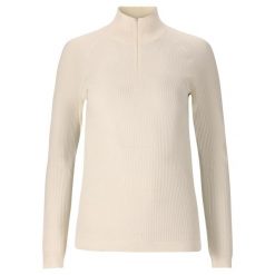 Sweter damski Athlecia Cozi. Białe swetry nierozpinane damskie Athlecia, bez wzorów, bez kołnierzyka, bez ramiączek. Za 171.50 zł.