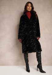 Czarny Płaszcz Jednorzędowy Vertiana. Czarne płaszcze damskie Renee, na zimę, l, bez wzorów, z jeansu, eleganckie, bez kołnierzyka, bez kaptura. Za 209.99 zł.