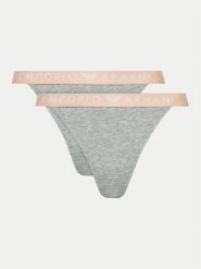 Emporio Armani Underwear Komplet stringów 164522 4F227 00948 Szary. Szare majtki damskie Emporio Armani Underwear, z bawełny. Za 129.99 zł.