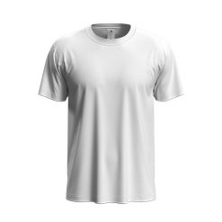 Koszulka Unisex Dla Dorosłych Z Klasycznym, Organicznym Dekoltem. Białe bluzki damskie Stedman, xs, bez wzorów, klasyczne, bez kołnierzyka, bez ramiączek. Za 37.99 zł.