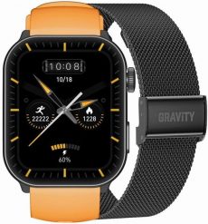 Smartwatch Gravity GT28-2 Pomarańczowo Czarny. Brązowe zegarki smartwatch Gravity, bez wzorów. Za 132.82 zł.