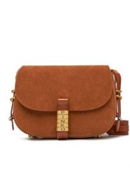 PINKO Torebka Saddle Mini PE PLTT 103831 A29N Brązowy. Brązowe listonoszki damskie Pinko, bez wzorów, ze skóry, bez dodatków. Za 889.99 zł.