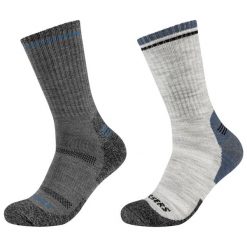 Skarpetki sportowe dla dorosłych 2PPK Men Trail Wool Socks. Szare skarpety męskie Skechers, bez wzorów. Za 79.99 zł.