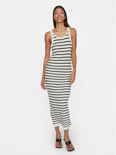 Vila Sukienka dzianinowa Margot 14099509 Écru Regular Fit. Sukienki damskie Vila, l, bez wzorów, z dzianiny, bez kołnierzyka, bez ramiączek. Za 119.99 zł.