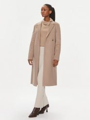 Calvin Klein Płaszcz wełniany Essential K20K205937 Beżowy Regular Fit. Brązowe płaszcze damskie Calvin Klein, na zimę, bez wzorów, z wełny, bez kołnierzyka, bez kaptura. Za 2,389.00 zł.
