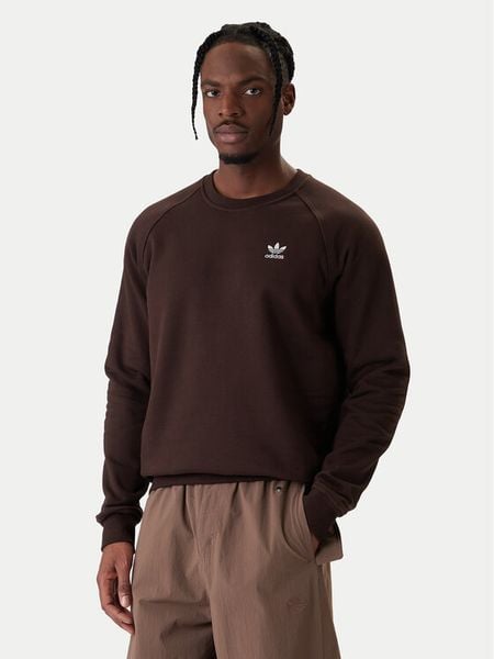 Adidas Bluza Trefoil Essentials KE1141 Brązowy Regular Fit. Brązowe bluzy męskie Adidas, m, bez wzorów, z bawełny, bez ramiączek, bez kaptura. Za 239.99 zł.