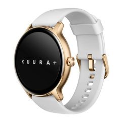 Kuura+ Inteligentny Zegarek WS - Biały/Złoty. Białe, cyfrowe zegarki męskie KUURA, z aplikacjami, z materiału, ze stali. Za 439.00 zł.