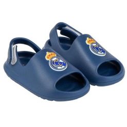 Real Madryt klapki sandały na rzep beach pool flip flops granatowe. Niebieskie klapki męskie REAL MADRID, bez wzorów, bez zapięcia. Za 99.00 zł.