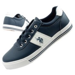 Buty trampki sneakersy męskie U.S. Polo Assn. Białe trampki męskie U.S. Polo Assn., bez wzorów, eleganckie, bez zapięcia. Za 169.00 zł.