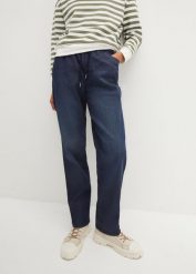 Dżinsy Straight z gumką w talii, high waist (2 pary). Niebieskie jeansy damskie bonprix, bez wzorów, z jeansu, z podwyższonym stanem. Za 169.99 zł.