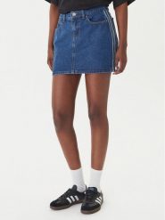 Adidas Spódnica jeansowa 3-Stripes KD2901 Niebieski Regular Fit. Niebieskie spódnice damskie Adidas, bez wzorów, z bawełny. Za 279.99 zł.