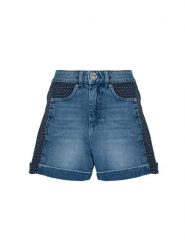 Pinko Szorty "Dotta" | 1J10TF Y653 | Kobieta | Niebieski. Niebieskie szorty damskie Pinko, bez wzorów, z bawełny, eleganckie. W wyprzedaży za 299.00 zł.