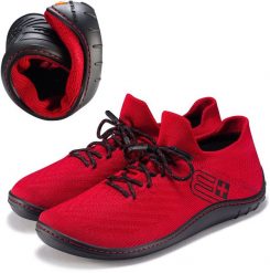SH5010W Buty damskie BAREFOOT MERINO czerwony/czarny 39. Czarne obuwie sportowe damskie Spokey, bez wzorów, bez zapięcia. Za 446.44 zł.