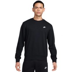 Bluza męska Nike Club FT. Czarne bluzy męskie Nike, m, bez wzorów, z bawełny, casualowe, bez ramiączek, bez kaptura. Za 256.99 zł.