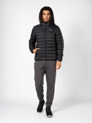 Kurtka turystyczna męska Down Jacket. Czarne kurtki męskie Champion, na zimę, l, bez wzorów, z poliamidu, eleganckie, z kapturem. Za 553.00 zł.