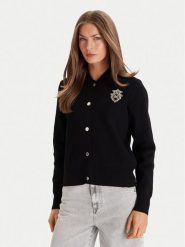 Morgan Kardigan 252-MTEDDY Czarny Regular Fit. Czarne kardigany damskie Morgan, xl, bez wzorów, z syntetyku, bez kołnierzyka. Za 329.99 zł.