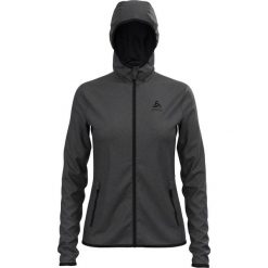Bluza z kapturem damska Odlo Roy Mid Layer Hoody Full Zip. Czarne bluzy damskie ODLO, l, bez wzorów, bez ramiączek, z kapturem. Za 291.99 zł.