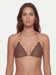 Guess Góra od bikini E6GJ11 KF600 Brązowy. Brązowe bikini Guess, z aplikacjami, z syntetyku. Za 329.99 zł.