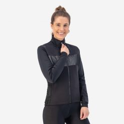 Kurtka rowerowa damska Rogelli Attq. Czarne kurtki sportowe damskie Rogelli, na zimę, xl, bez wzorów, z dzianiny, bez ramiączek, bez kaptura, do biegania. Za 401.20 zł.