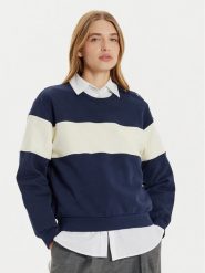 Gant Bluza Color Blocked 4201254 Granatowy Loose Fit. Niebieskie bluzy damskie GANT, xs, bez wzorów, z bawełny, bez ramiączek, bez kaptura. Za 449.99 zł.