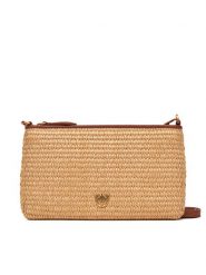 PINKO Torebka Flat Horizontal Mini PE 25 PCPL 104277 A2CE Beżowy. Brązowe listonoszki damskie Pinko, bez wzorów, z syntetyku, bez dodatków. Za 399.99 zł.