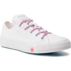 Trampki CONVERSE - Ctas Ox 564117C White/Racer Pink/Gnarly Blue. Białe trampki i tenisówki damskie Converse, bez wzorów, z gumy, bez zapięcia. W wyprzedaży za 209.00 zł.
