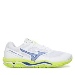 Buty halowe Mizuno. Białe buty sportowe męskie Mizuno, bez wzorów, bez zapięcia, mizuno wave. Za 509.99 zł.