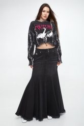 Spódnica maxi VERSACE JEANS COUTURE. Spódnice damskie Versace Jeans Couture, bez wzorów, z jeansu, maxi. W wyprzedaży za 1,194.50 zł.
