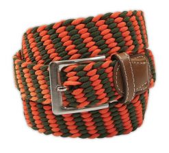 Pasek Oliwkowo-Pomarańczowy, Elastyczny do Spodni, Casualowy, Pleciony, Parciany -ALTIES. Brązowe paski męskie Alties, z elastanu. Za 59.00 zł.